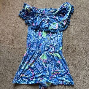 Lilly Pulitzer Blue and Pink Patterned romper size s